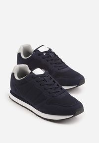 Born2be - Granatowe Buty Sportowe Sneakersy z Pikowanymi Przeszyciami Nelis. Okazja: na spacer, na co dzień. Kolor: niebieski. Materiał: jeans, dresówka. Szerokość cholewki: normalna. Sport: fitness, turystyka piesza #3