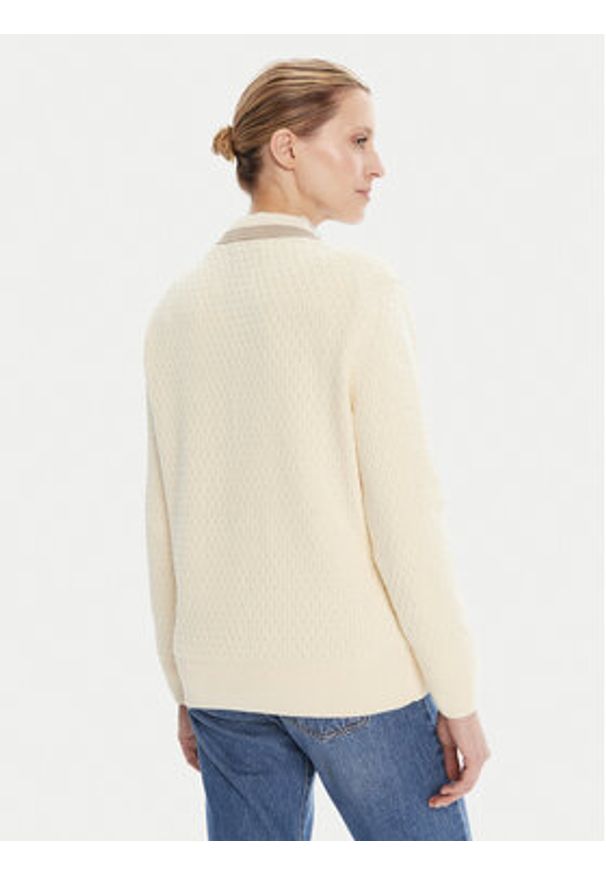 GANT - Gant Kardigan 4805343 Écru Regular Fit. Materiał: bawełna