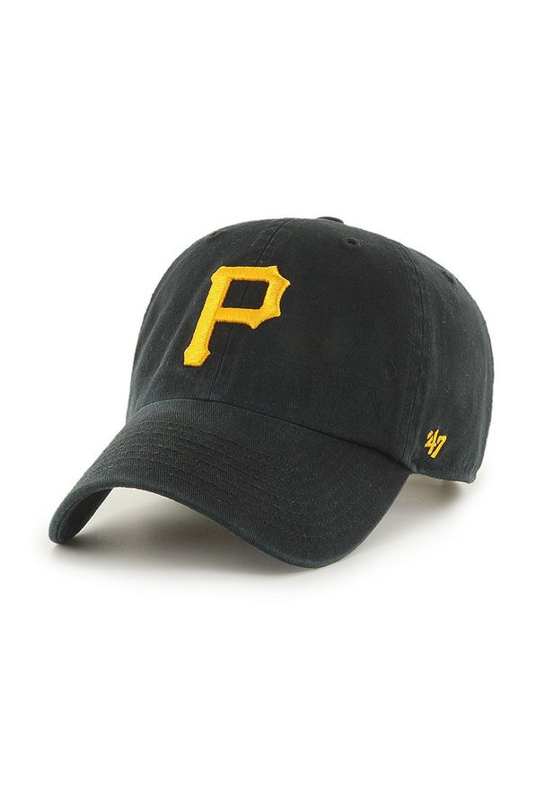 47 Brand - 47brand Czapka MLB Pittsburgh Pirates kolor czarny z aplikacją. Kolor: czarny. Wzór: aplikacja