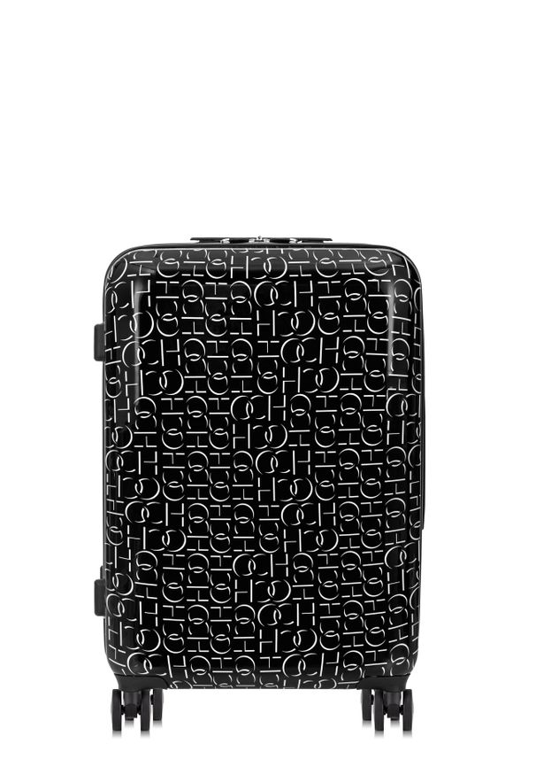 Ochnik - Walizka średnia na kółkach. Kolor: czarny. Materiał: kauczuk, materiał, guma, poliester