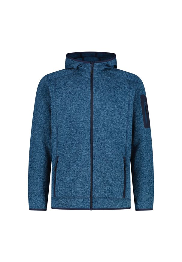 Kurtka polarowa męska CMP Borgis Fix Hood Jacket. Typ kołnierza: kaptur. Kolor: niebieski. Materiał: polar. Sport: turystyka piesza