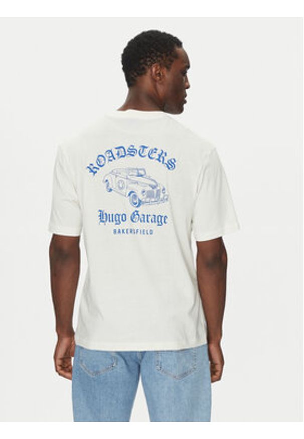 Hugo - HUGO T-Shirt Natopu 50536104 Biały Regular Fit. Kolor: biały. Materiał: bawełna