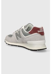 New Balance sneakersy zamszowe U574KBR kolor szary. Zapięcie: sznurówki. Kolor: szary. Materiał: zamsz. Model: New Balance 574 #2