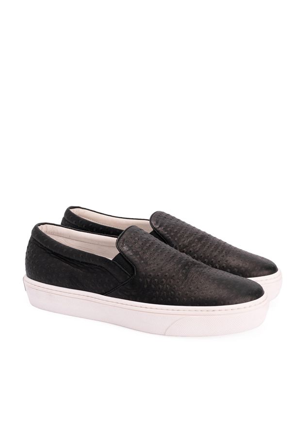 Liviana Conti Sneakersy "Slip-On" | N6EY02 161 / Slippon Vitello Stampato | Kobieta | Czarny. Zapięcie: bez zapięcia. Kolor: czarny. Materiał: skóra. Szerokość cholewki: normalna