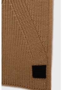 AllSaints szalik z domieszką wełny. Kolor: brązowy. Materiał: wełna #2