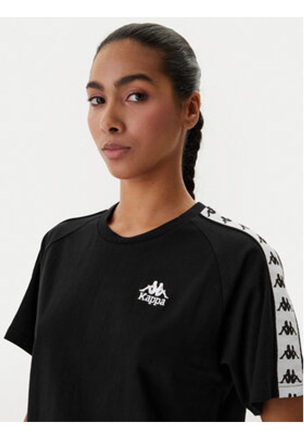 Kappa T-Shirt Banda Adi 371U6WW Czarny Regular Fit. Kolor: czarny. Materiał: bawełna
