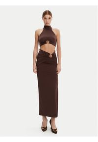 BARDOT Top 59847TB Brązowy Regular Fit. Kolor: brązowy. Materiał: syntetyk