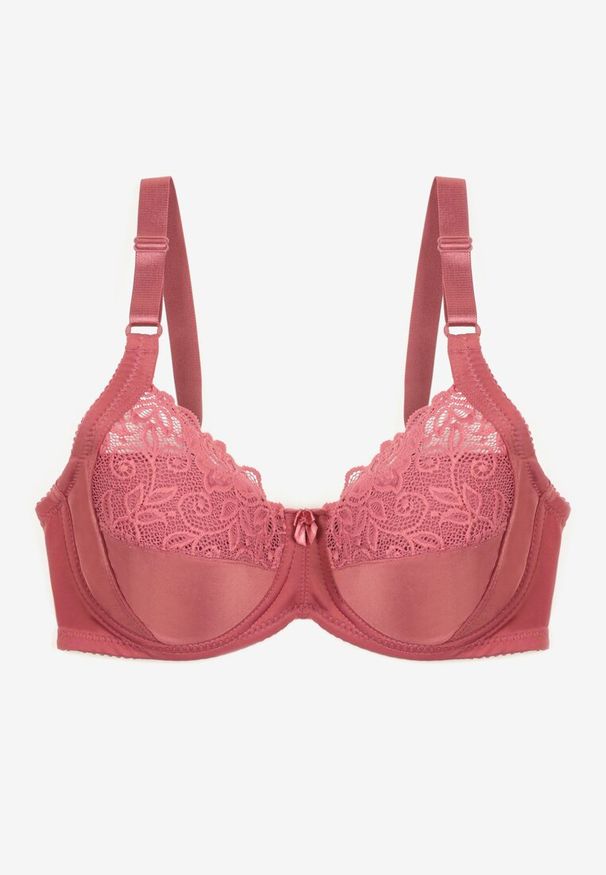 Renee - Różowy Biustonosz Typu Full Cup z Regulowanymi Ramiączkami Vikiirisa. Kolor: różowy. Materiał: jeans