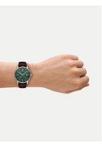 Emporio Armani Zegarek Minimalist AR11672 Brązowy. Kolor: brązowy. Materiał: skóra #4