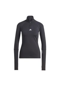 Adidas - Koszulka Techfit COLD.RDY 1/4 Zip Long Sleeve Training. Kolor: czarny. Materiał: materiał. Długość rękawa: długi rękaw. Technologia: Techfit (Adidas). Długość: długie