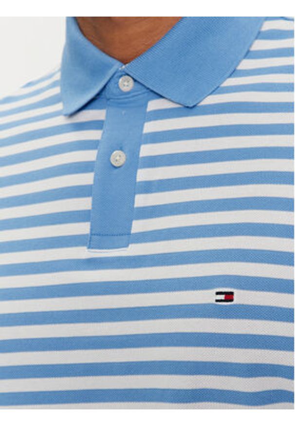 TOMMY HILFIGER - Tommy Hilfiger Polo 1985 MW0MW17770 Niebieski Regular Fit. Typ kołnierza: polo. Kolor: niebieski. Materiał: bawełna