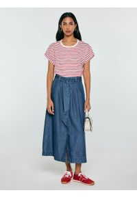 Big-Star - Spódnica damska midi jeansowa rozkloszowana granatowa Bria 544. Kolor: niebieski. Materiał: jeans. Styl: elegancki #1