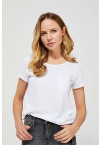MOODO - Bawełniany t-shirt basic. Materiał: bawełna. Długość rękawa: krótki rękaw. Długość: krótkie. Wzór: gładki
