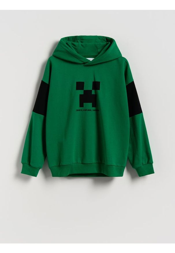 Reserved - Bluza Minecraft - zielony. Kolor: zielony. Materiał: dzianina, bawełna