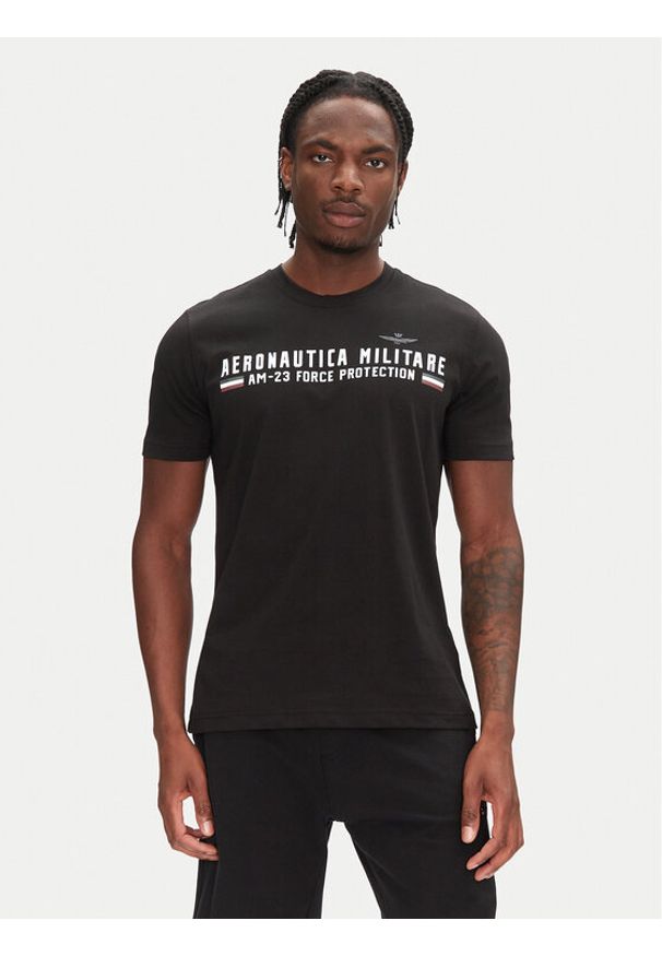 Aeronautica Militare T-Shirt 251TS1942J538 Czarny Regular Fit. Kolor: czarny. Materiał: bawełna