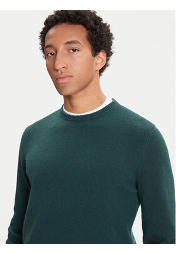 Barbour Sweter MKN0584GN59 Zielony Regular Fit. Kolor: zielony. Materiał: wełna