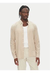 Lindbergh Koszula 30-203344B Beżowy Relaxed Fit. Kolor: beżowy. Materiał: bawełna