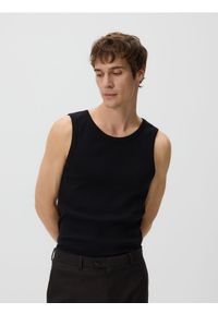 Reserved - Tank top z wiskozą - czarny. Kolor: czarny. Materiał: wiskoza #1