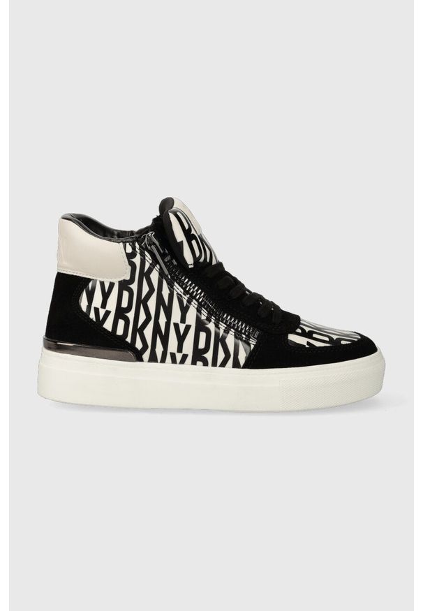 DKNY - Dkny sneakersy Cindell kolor czarny K2303992. Nosek buta: okrągły. Zapięcie: sznurówki. Kolor: czarny. Materiał: guma