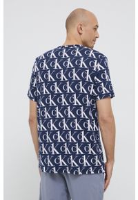 Calvin Klein Underwear T-shirt piżamowy kolor granatowy gładka. Kolor: niebieski. Materiał: dzianina. Wzór: gładki #3
