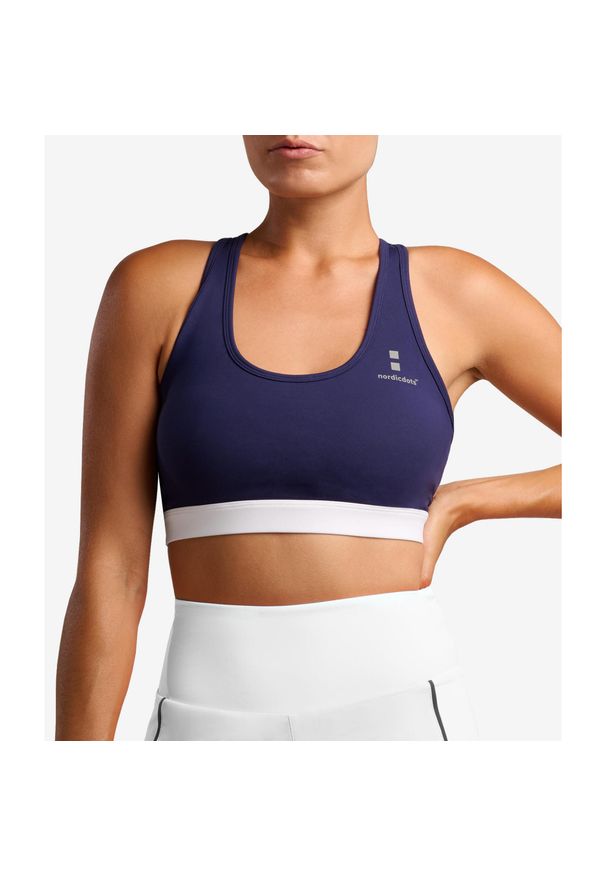 NORDICDOTS - Stanik Fitness Pro 2.0 Navy. Kolor: niebieski. Materiał: nylon, elastan. Sport: fitness