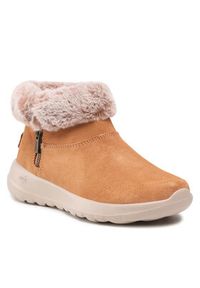 skechers - Skechers Botki Go Joy 144003/CSNT Brązowy. Kolor: brązowy. Materiał: zamsz, skóra