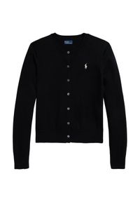 Polo Ralph Lauren Kardigan 211971871005 Czarny Slim Fit. Typ kołnierza: polo. Kolor: czarny. Materiał: bawełna #1