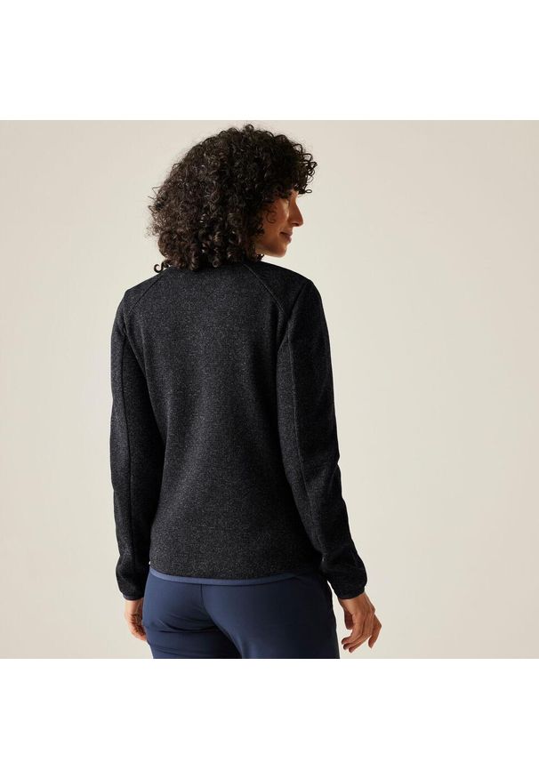 Regatta - Polar damski rozsuwany Newhill. Kolor: niebieski. Materiał: polar. Wzór: melanż. Sport: turystyka piesza