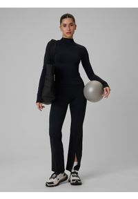 4f - 4F Longsleeve treningowy slim szybkoschnący damski - czarny S. Typ kołnierza: kołnierzyk stójkowy. Kolor: czarny. Długość rękawa: długi rękaw. Sport: fitness #2