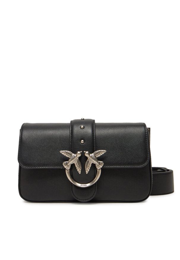 Pinko - PINKO Torebka Love One Mini Slouchy Fl PE 25 PLTT 104340 A0QO Czarny. Kolor: czarny. Materiał: skórzane