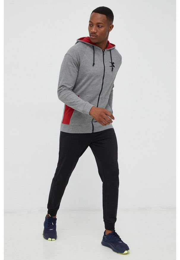 Diadora dres męski kolor szary. Kolor: szary. Materiał: dresówka