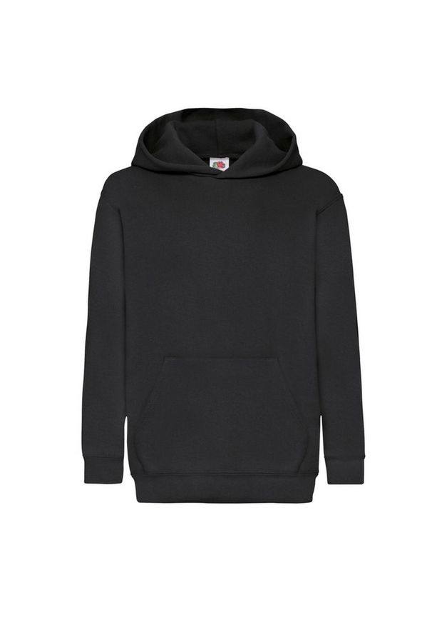FRUIT OF THE LOOM - Bluza Z Kapturem Dla Dzieci. Typ kołnierza: kaptur. Kolor: czarny