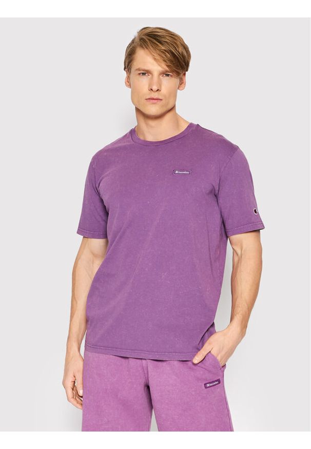 Champion T-Shirt Urban Leisure 217088 Fioletowy Regular Fit. Kolor: fioletowy. Materiał: bawełna