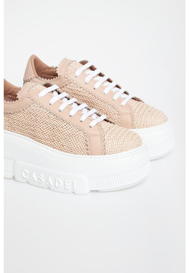 Casadei - Sneakersy damskie skórzane CASADEI. Materiał: skóra