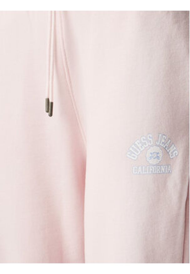 Guess Jeans Spodnie dresowe W5RB63 K68I4 Beżowy Regular Fit. Kolor: beżowy. Materiał: bawełna