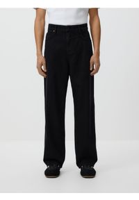 Reserved - Jeansy loose z efektem sprania - czarny. Kolor: czarny