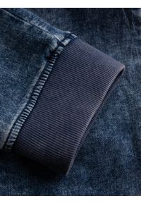 Ombre Clothing - Spodnie męskie marmurkowe JOGGERY z przeszyciami - niebieskie V1 OM-PADJ-0108 - XXL. Kolor: niebieski. Materiał: jeans, bawełna, poliester #11