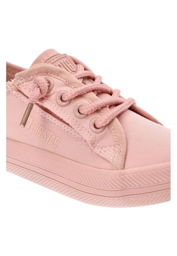 Big-Star - Różowe Trampki Big Star Dziecięce Buty Na Rzep. Zapięcie: rzepy. Kolor: różowy. Materiał: materiał. Szerokość cholewki: normalna. Styl: młodzieżowy