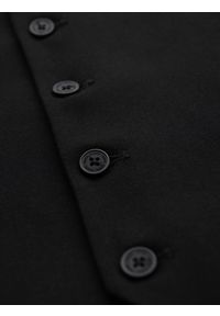 Ombre Clothing - Męska kamizelka garniturowa z klasycznym detalem i podszewką – czarna V4 - Rozmiar: M. Kolor: czarny. Materiał: wiskoza, poliester, materiał. Styl: klasyczny