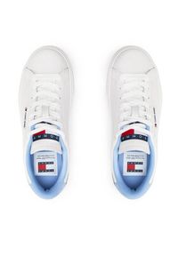Tommy Jeans Sneakersy Tjw Cupsole Sneaker Ess EN0EN02508 Biały. Kolor: biały, niebieski. Materiał: skóra