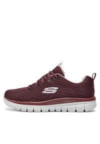 skechers - Skechers Sneakersy Get Connected 12615/WINE Bordowy. Kolor: czerwony. Materiał: materiał #6