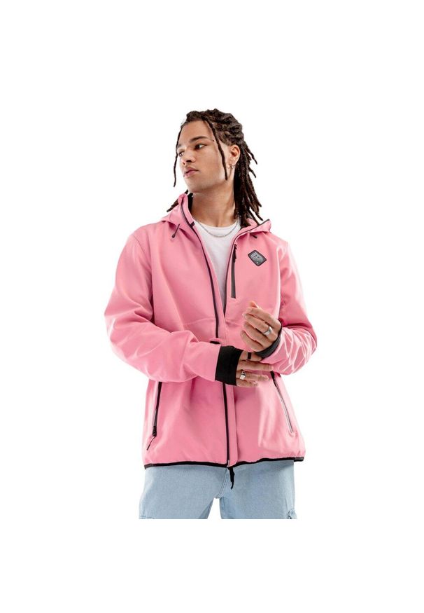 SIROKO - Kurtka lifestyle męska W2 Lollipop LF. Kolor: różowy. Materiał: softshell, materiał