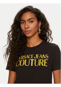 Versace Jeans Couture T-Shirt 76HAHG03 Czarny Regular Fit. Kolor: czarny. Materiał: bawełna