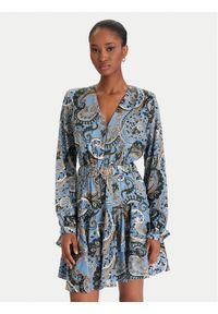 Guess Sukienka codzienna W5BK53 W2770 Niebieski Regular Fit. Okazja: na co dzień. Kolor: niebieski. Materiał: syntetyk, wiskoza. Typ sukienki: proste. Styl: casual #1