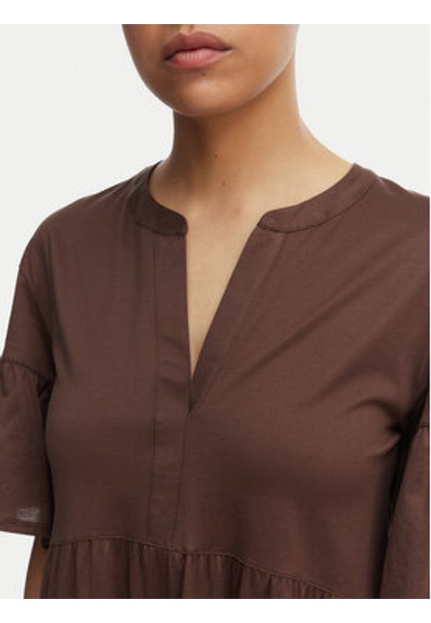 Weekend Max Mara Sukienka codzienna Saggina 2615621042 Brązowy ciemny Regular Fit. Okazja: na co dzień. Kolor: brązowy. Materiał: bawełna. Typ sukienki: proste. Styl: casual