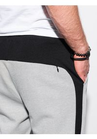 Ombre Clothing - Spodnie męskie dresowe P959 - szare - XXL. Kolor: szary. Materiał: dresówka #4