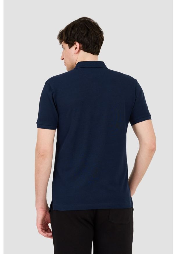 La Martina - LA MARTINA Granatowe męskie polo z małym logo, Rozmiar XXL. Typ kołnierza: polo. Kolor: niebieski