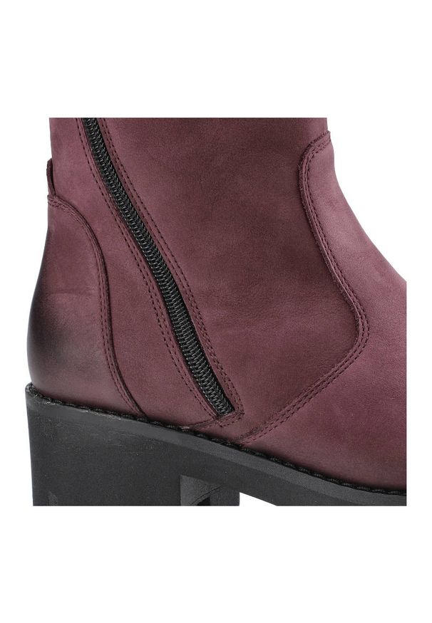 Bordowe Kozaki Simen Damskie Modne Ocieplane Buty. Okazja: na co dzień. Kolor: czerwony. Materiał: materiał. Szerokość cholewki: normalna. Styl: casual, elegancki