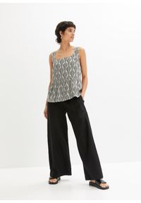 bonprix - Spodnie Marlena z przewiewnej mieszanki lnu. Stan: podwyższony. Kolor: czarny. Materiał: len. Styl: elegancki #3