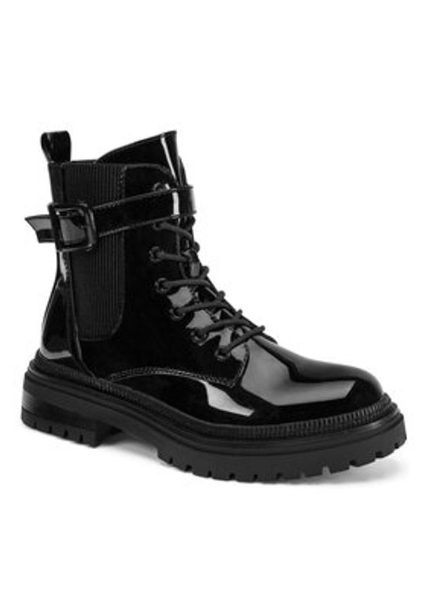 DeeZee Trzewiki WS13512-01 Czarny. Kolor: czarny. Materiał: skóra